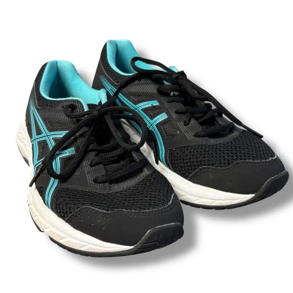 ASICS Gel-Contend 5 Women’s Size 7 Black Teal Running Shoes AmpliFoam Comfort - Picture 3 of 10